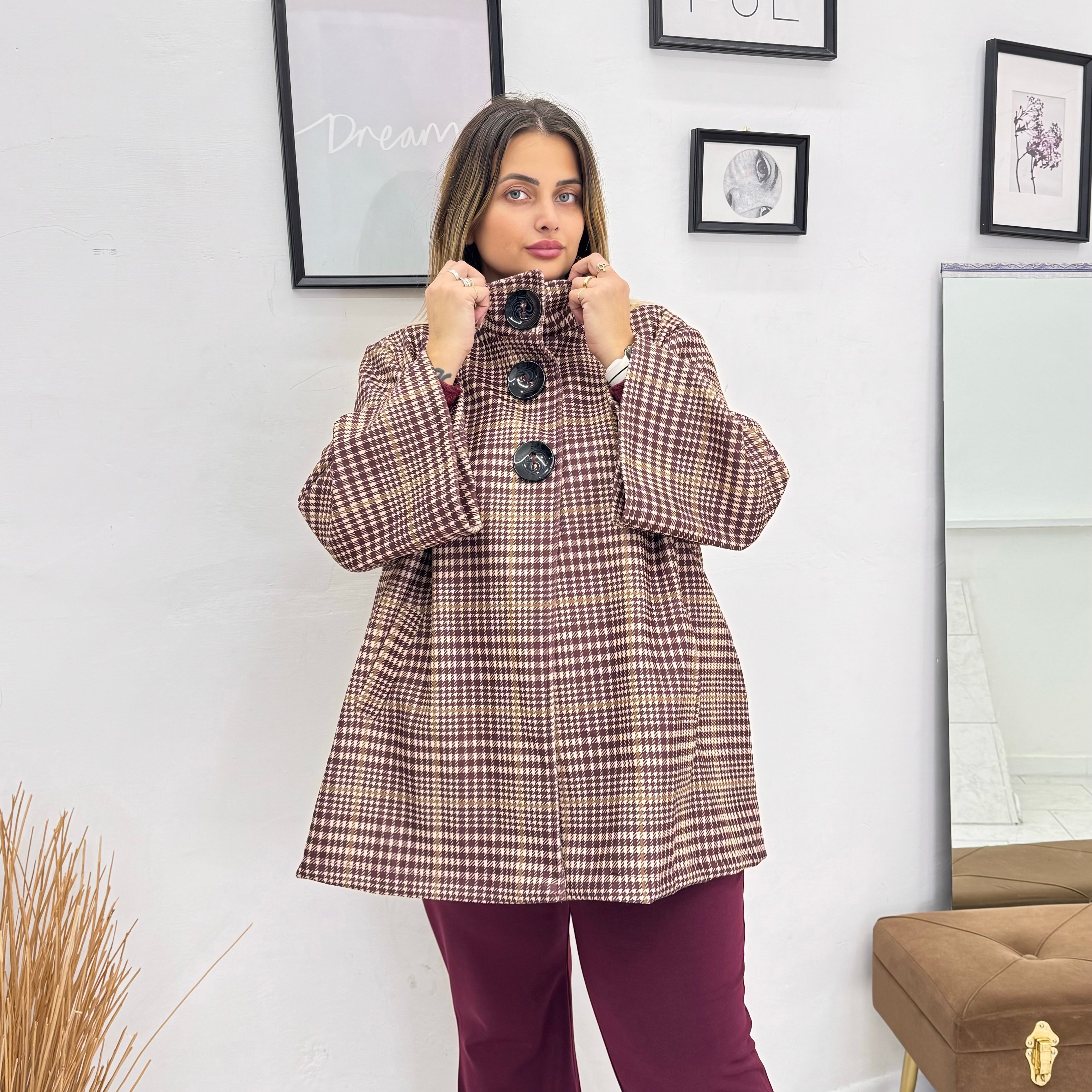 GIACCA BOTTON TARTAN