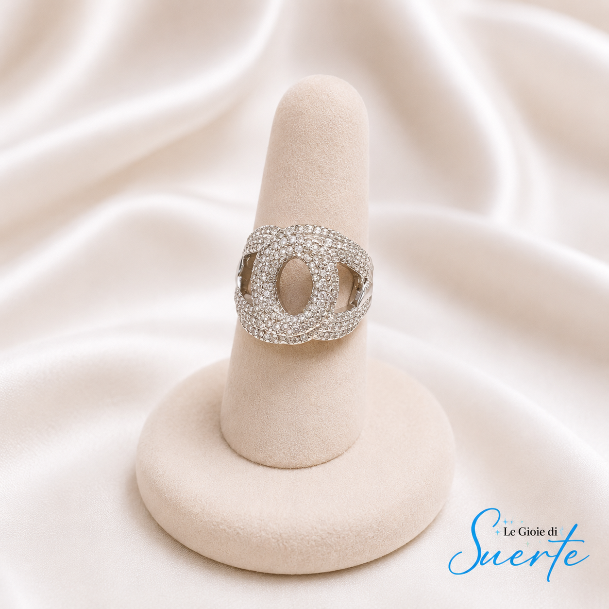 Anello Infinity Crystal Silver