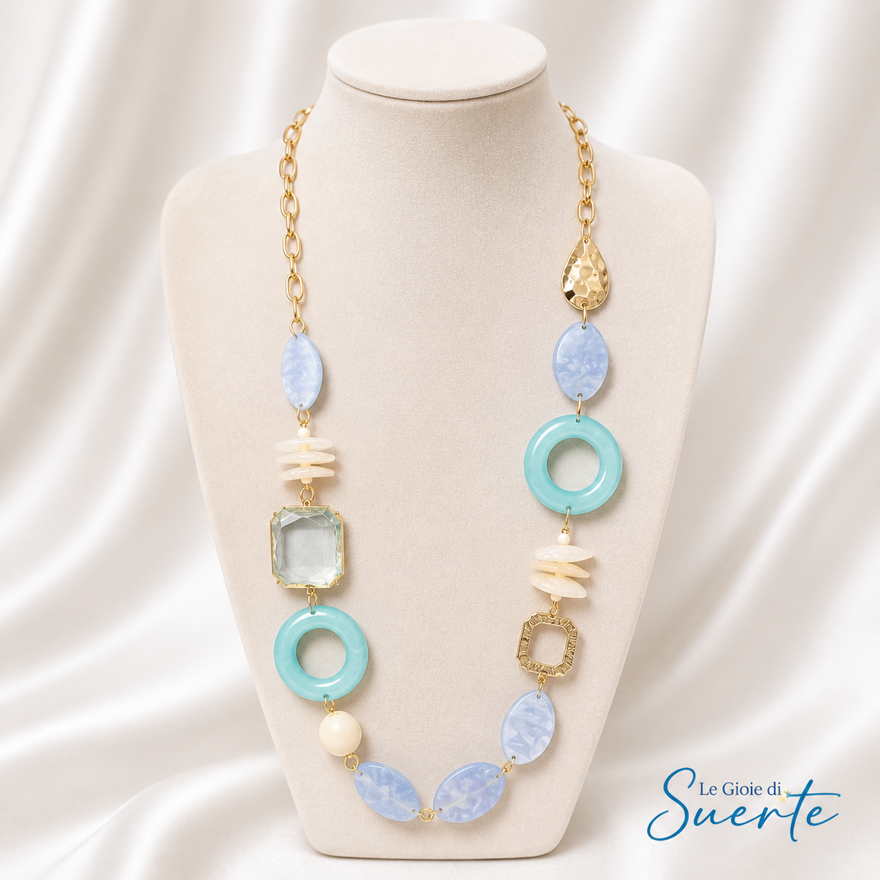 Collana Pastello Chic con Elementi Geometrici