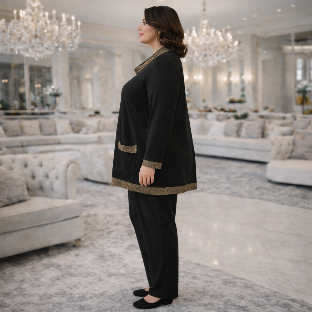 Maglia Collo Chunky Lamè