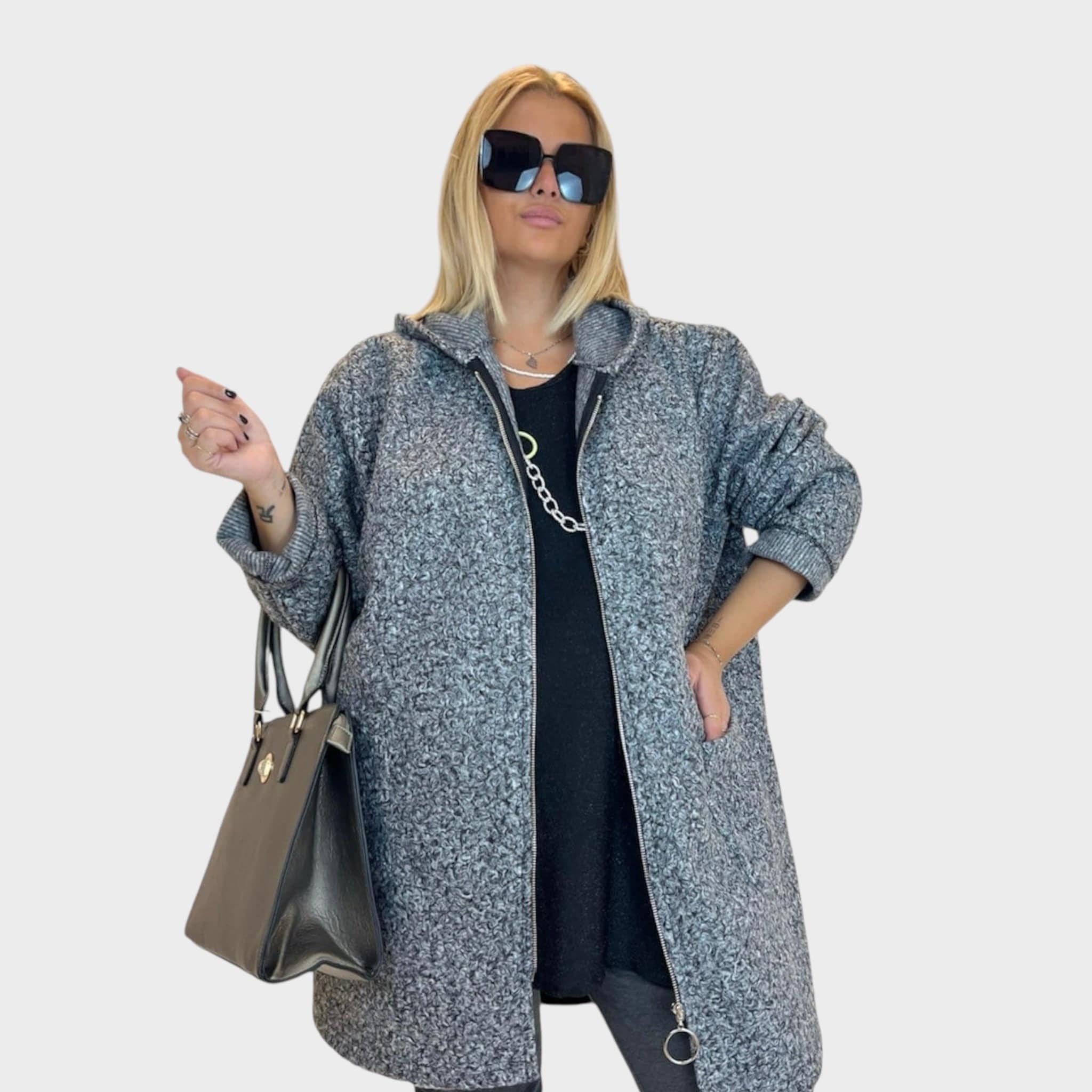 Cappotto donna curvy bouclè