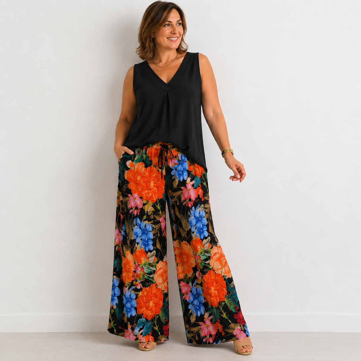 Pantalone Palazzo Jungle Bloom 31077
