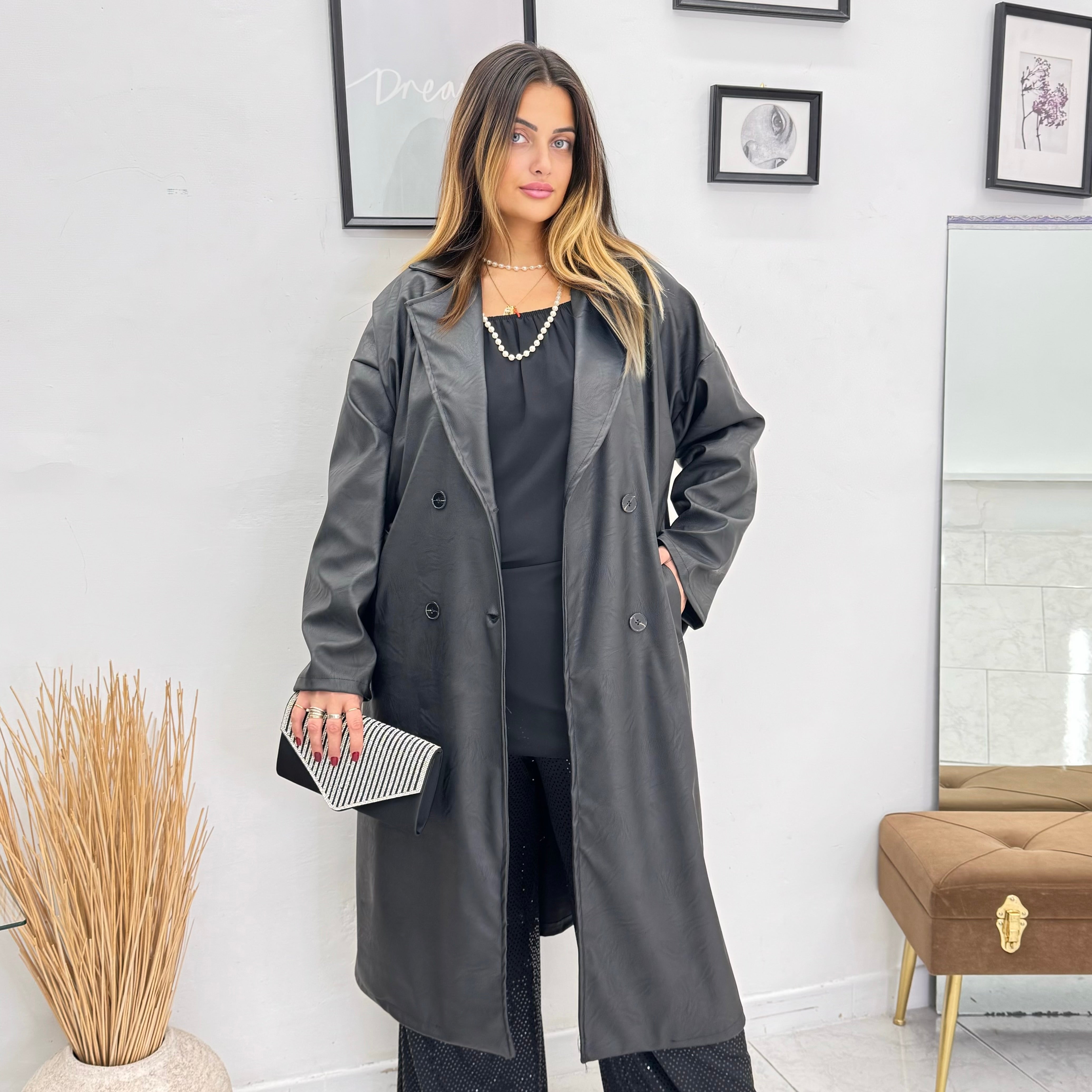 Trench in Ecopelle Giada