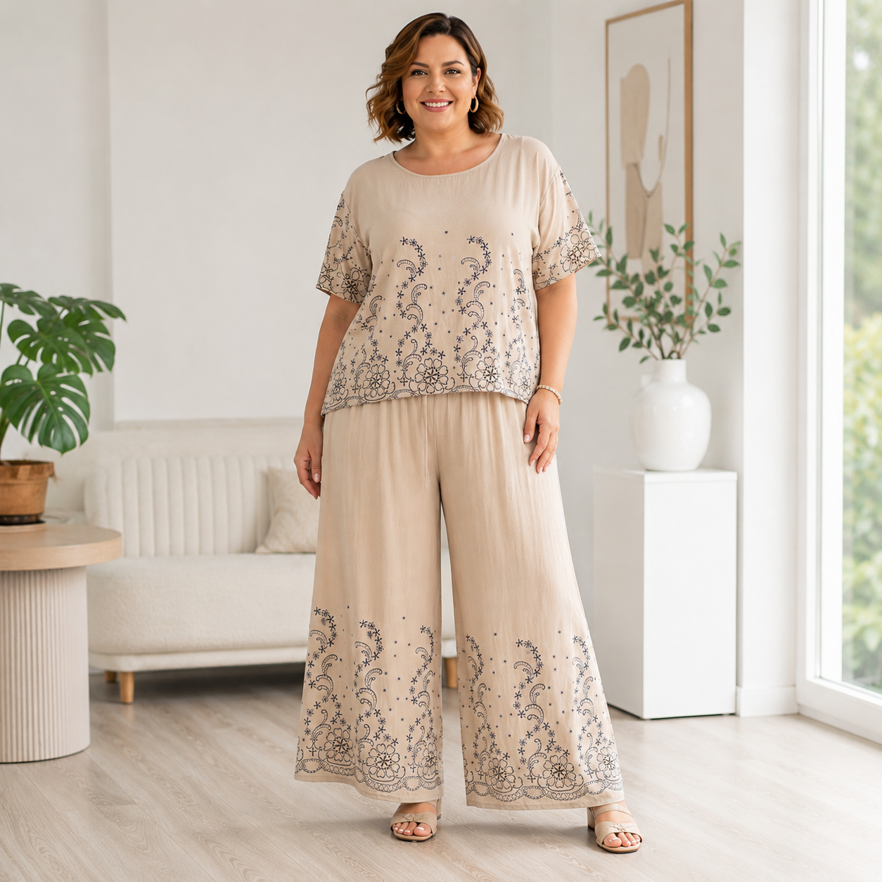 Completo Lino Ricamato art.5121