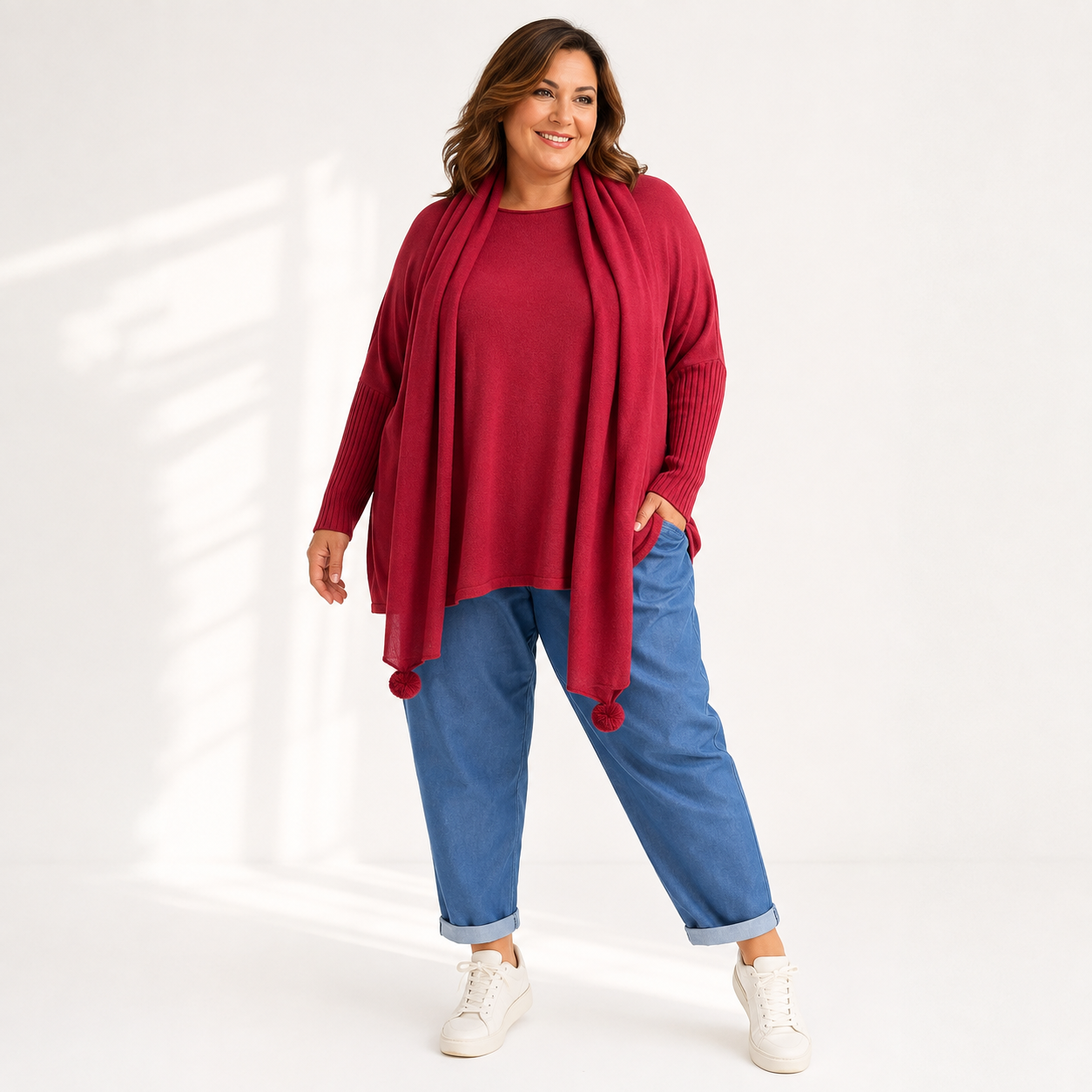 Maxi Maglione con Sciarpa 8032ab
