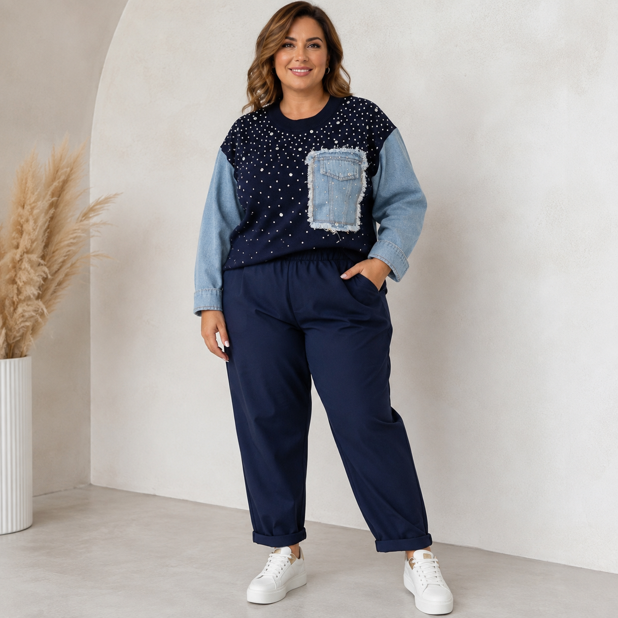 Maglia Denim Strass 85842
