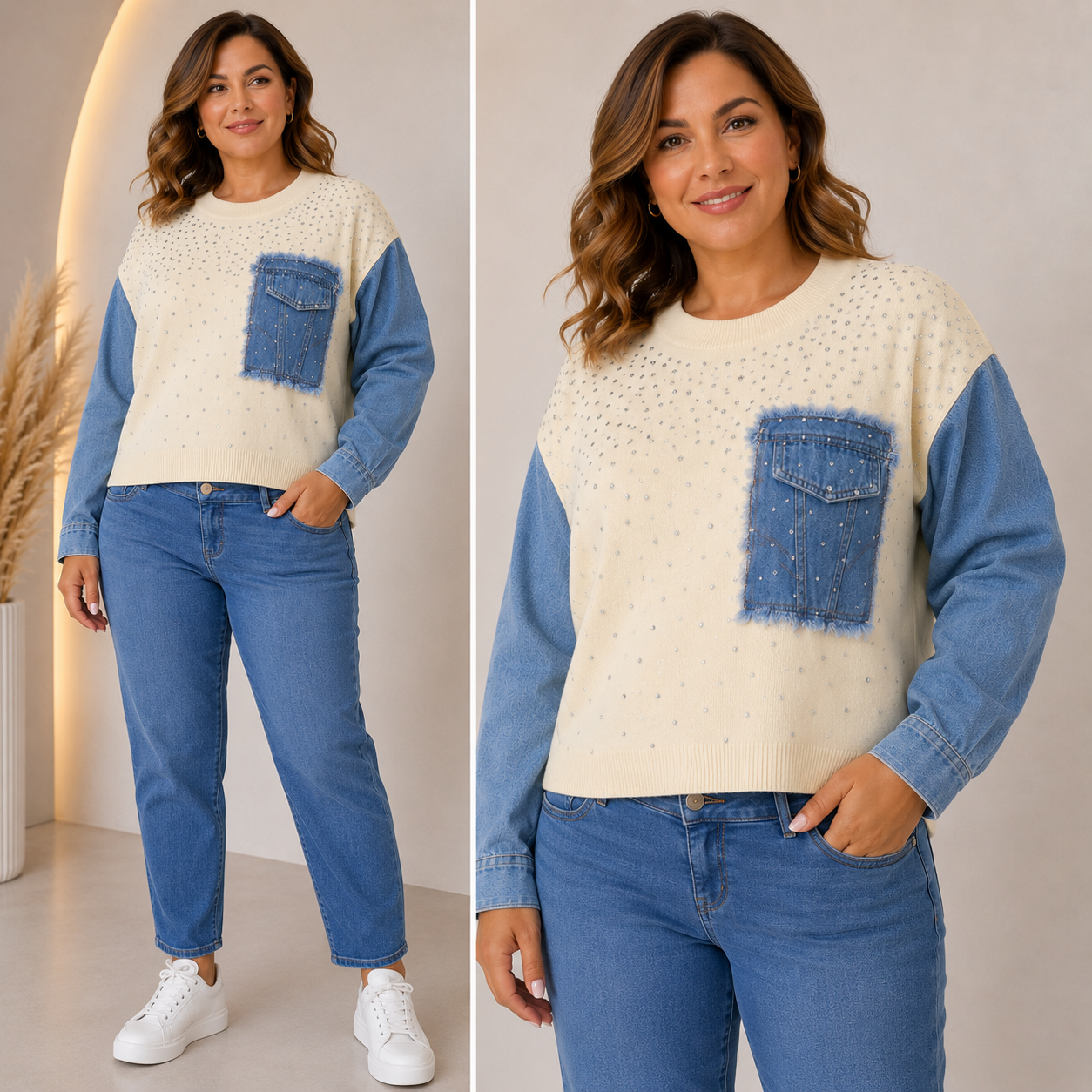 Maglia Denim Strass 85842