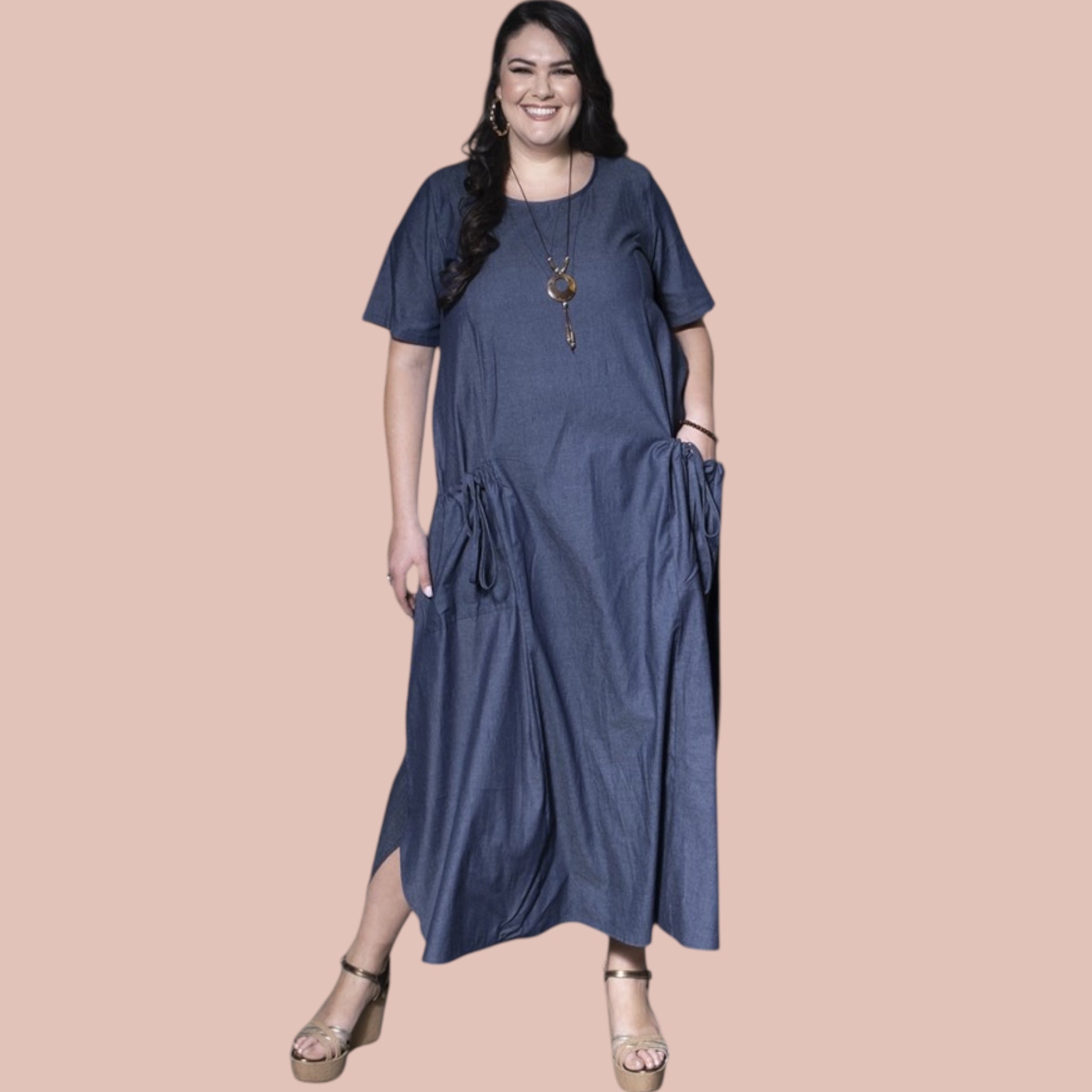 Maxi Abito in Jeans Chambray