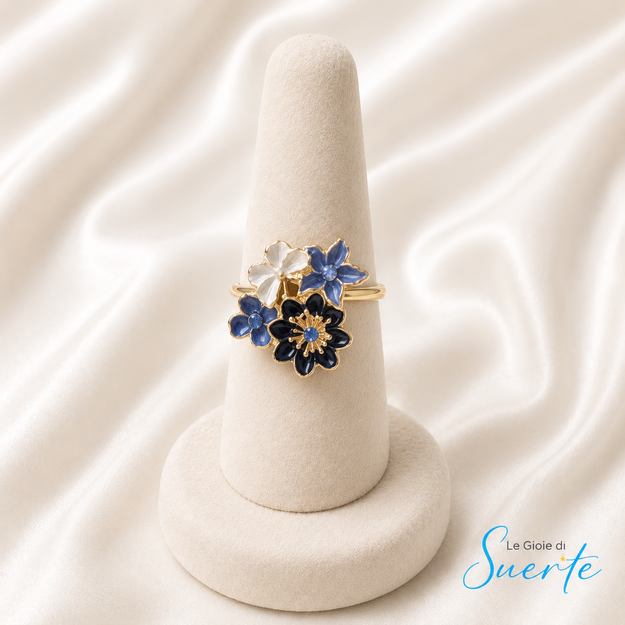 Anello Fiore di Zaffiro