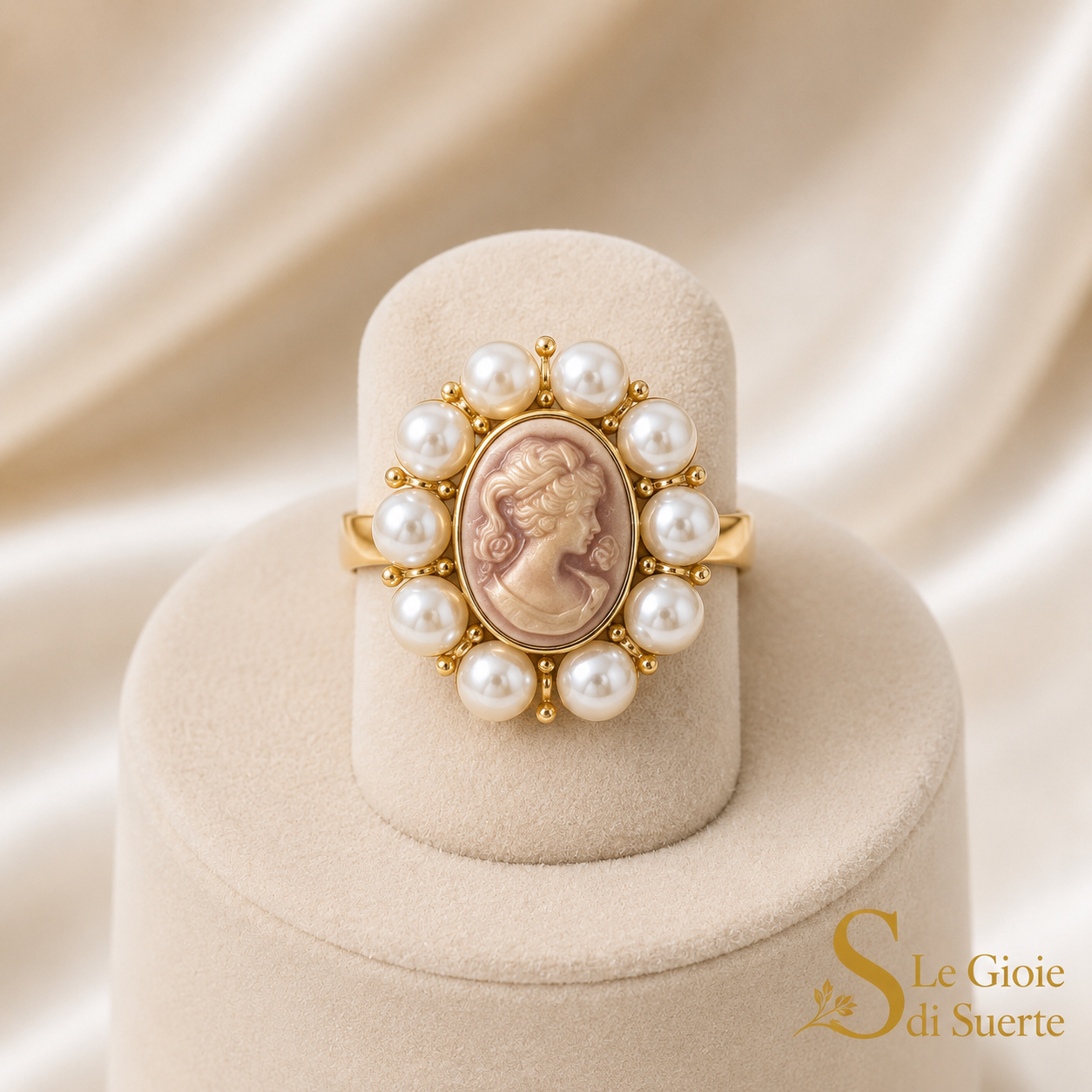 Anello Cameo Blush Pearl