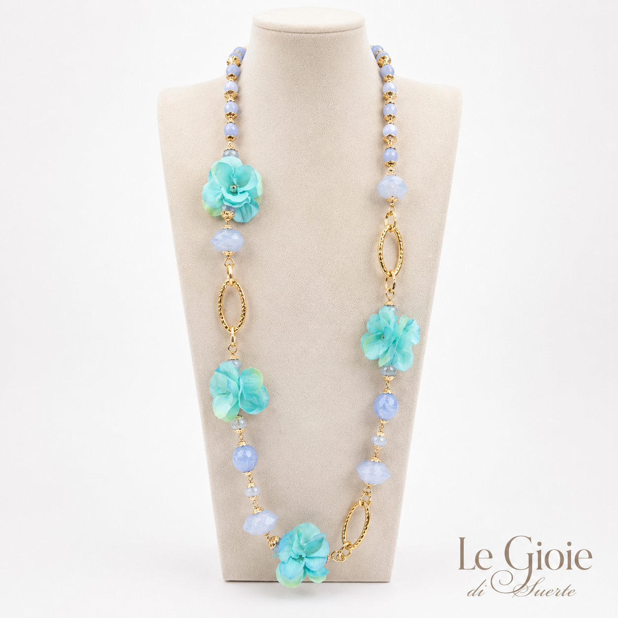 Collana Azzurra Fiorita