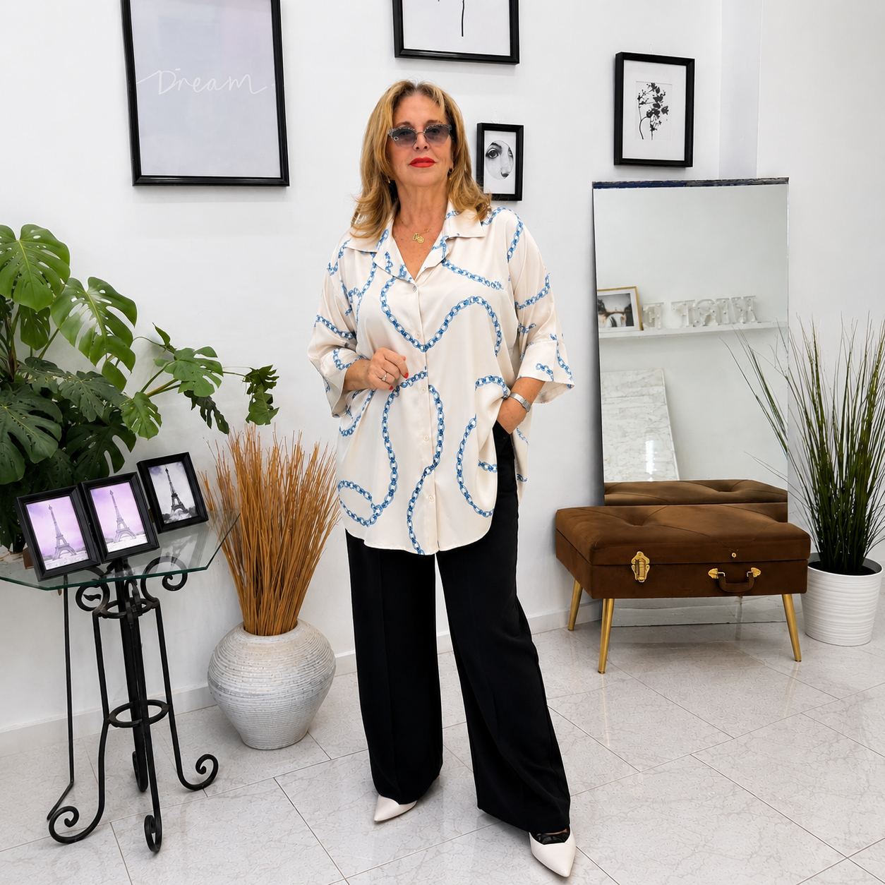 Camicia in Raso Chain