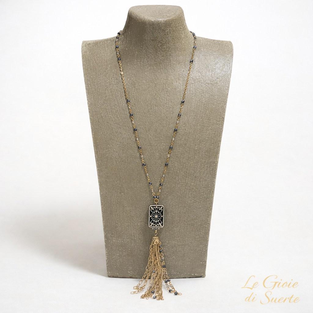 Collana Diva Noir Tassel