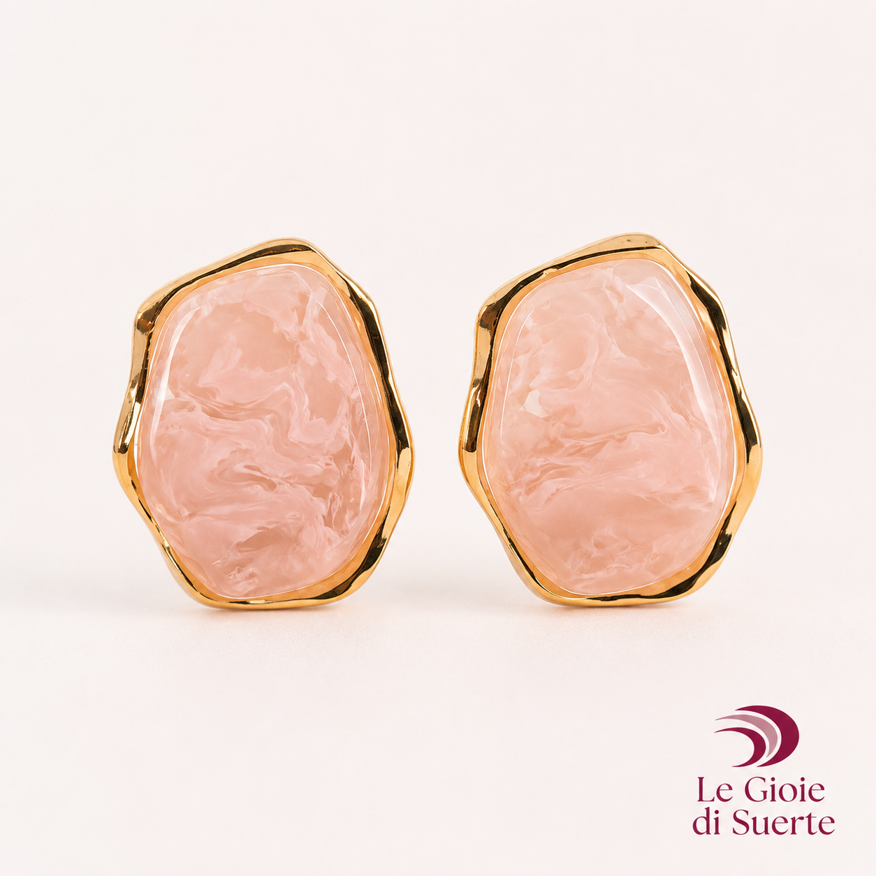 Orecchini Rosa Madre Gold