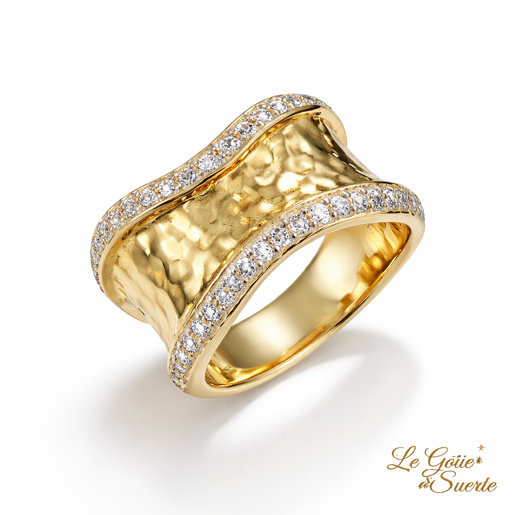 Anello Onde Dorate Lux