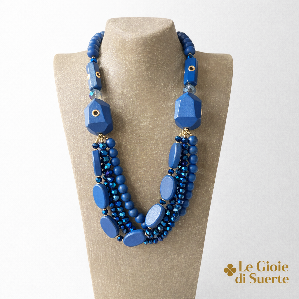 Collana Blu Royal Multistrato